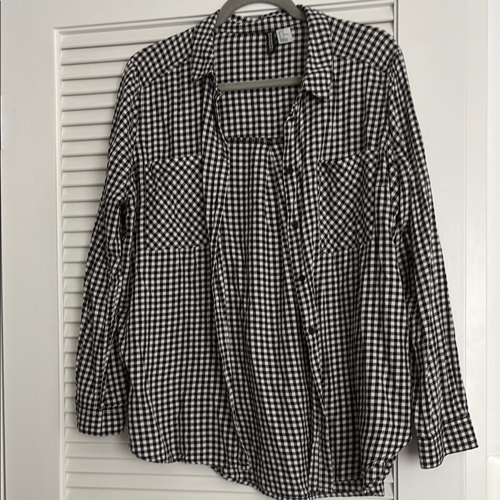 H&M divided button down plaid shirt Sz 12